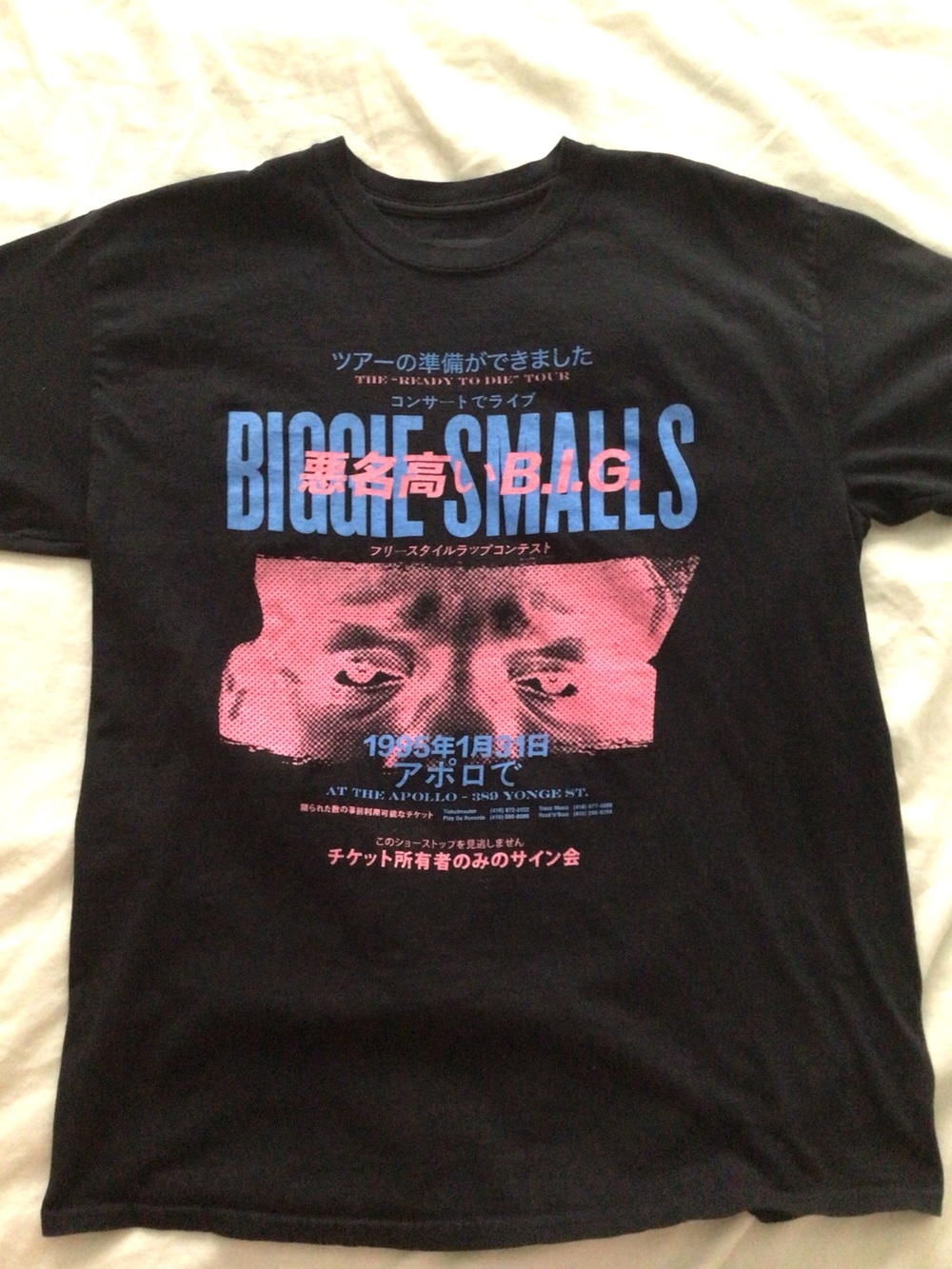 Biggie Smalls/Notorious B.I.G. Japanese Graphic “Ready to Die" Tour Tee - Large
